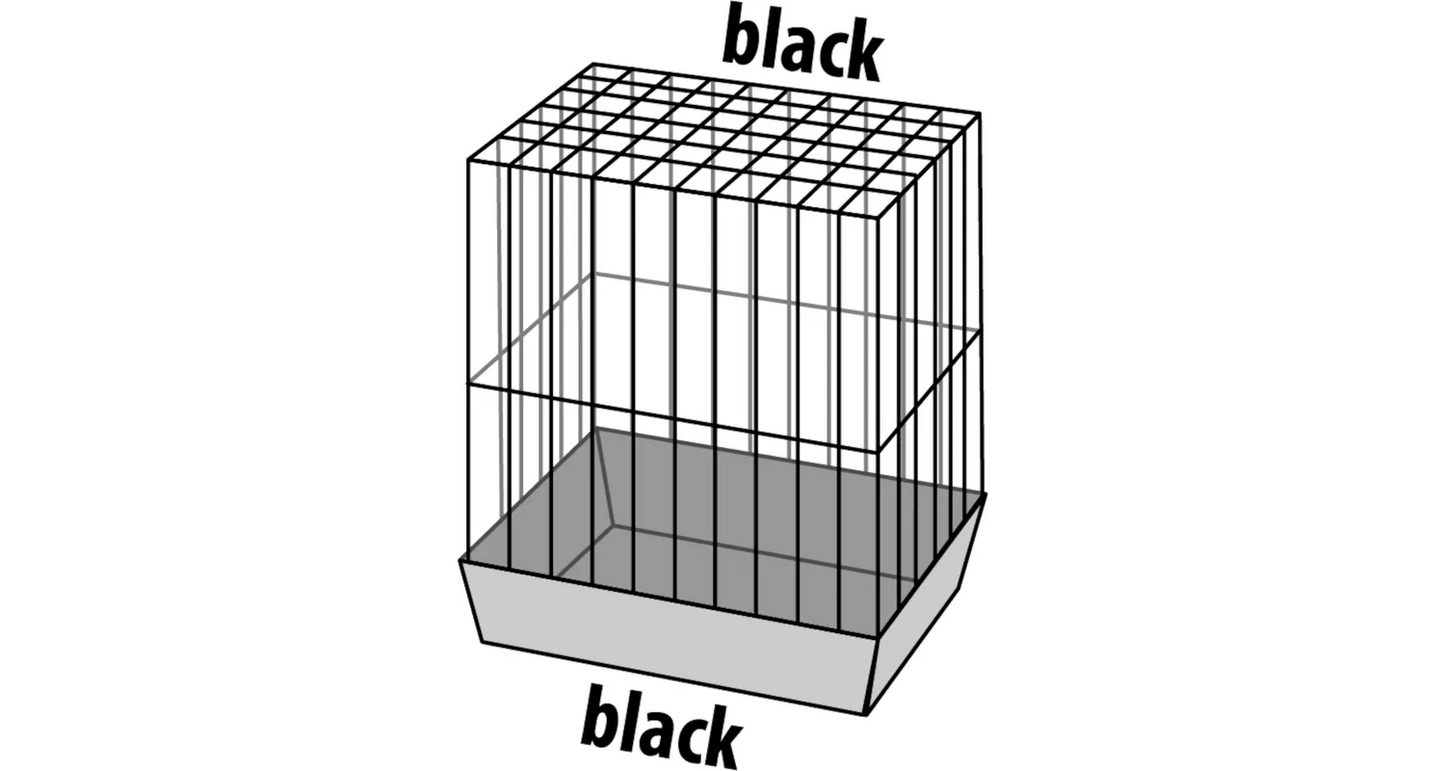 Parkietenkooi Runa zwart 54x34x74,5cm