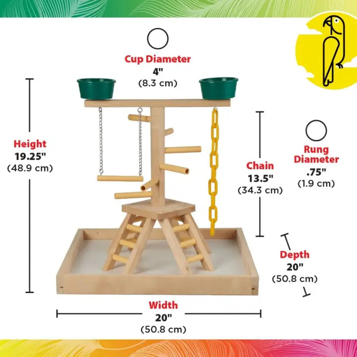 20" Bird Pyramid Playland Vogelspeelgoed Featherland Paradise