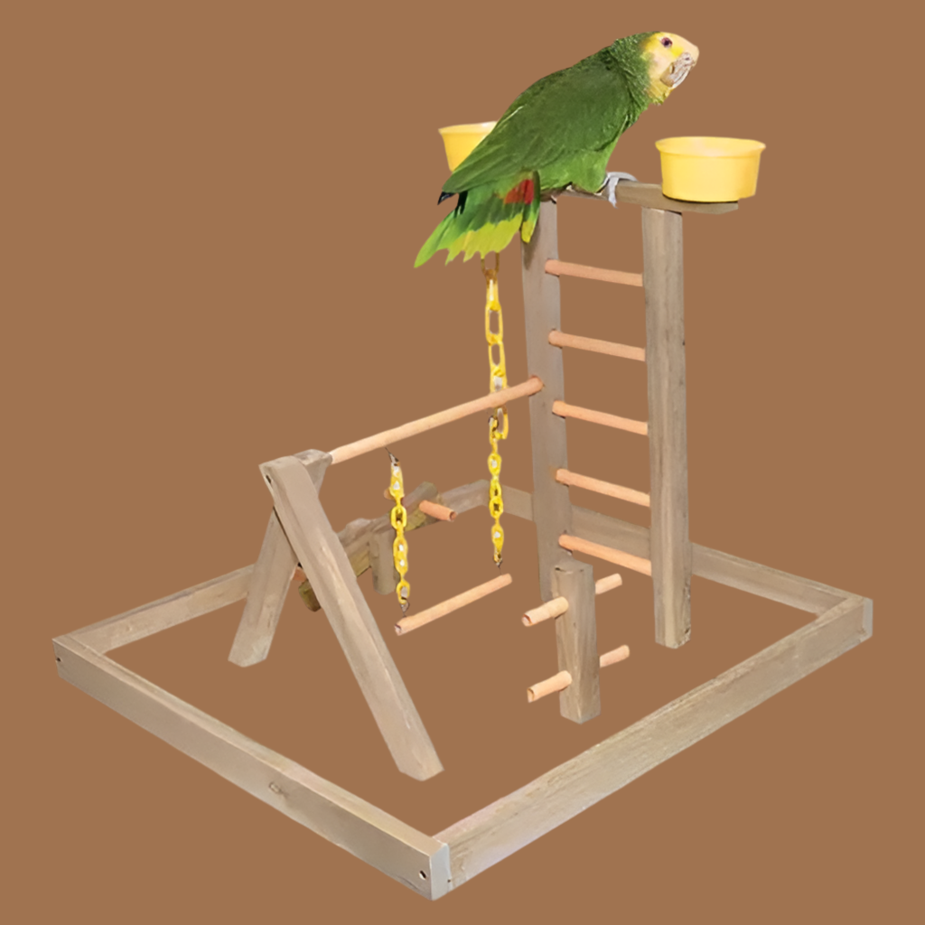 24" Bird Playground with Cups Bird Toys Featherland Paradise