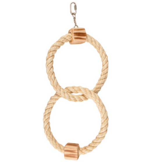Vogelspeelgoed bbq touwring dubbel Beige Natural 30x18,5x41